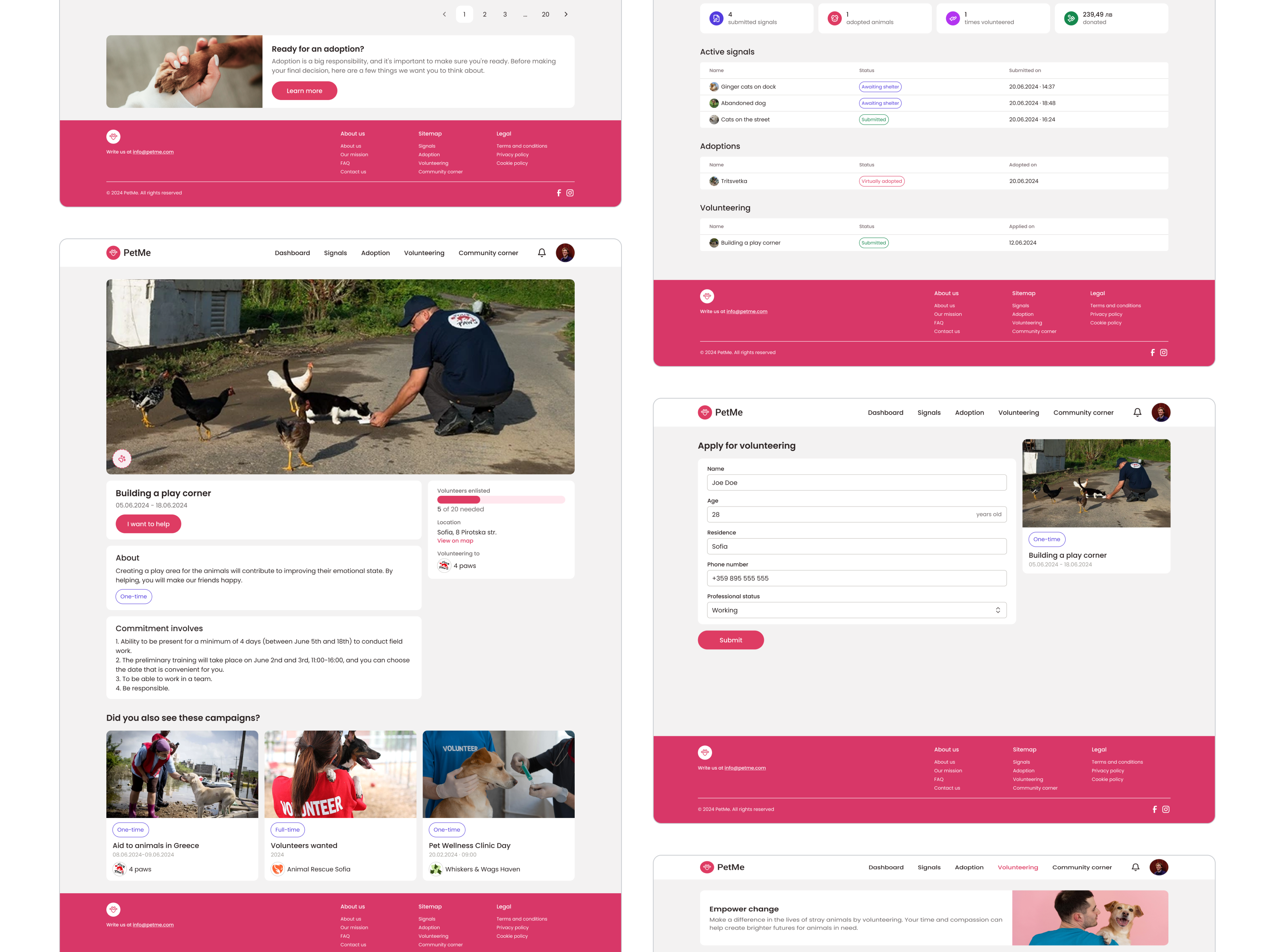 Redesigned Screens