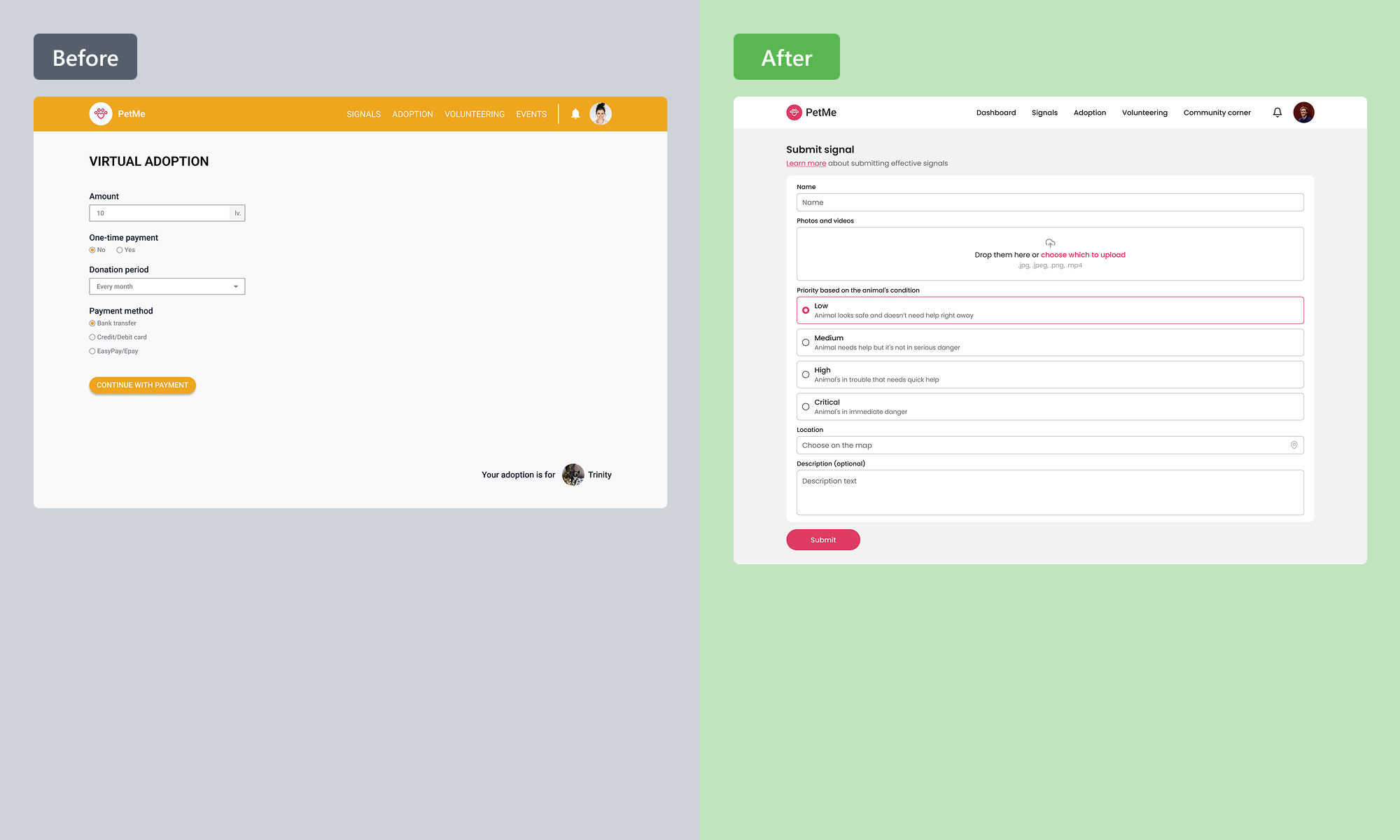 Before and After Screens